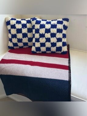 Moroccan checkered pillow cover handmade